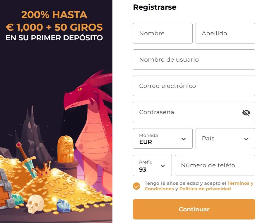 Lord of Spins casino registr