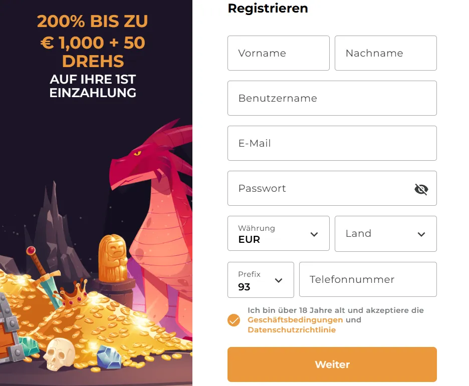 Lord of Spins Casino register