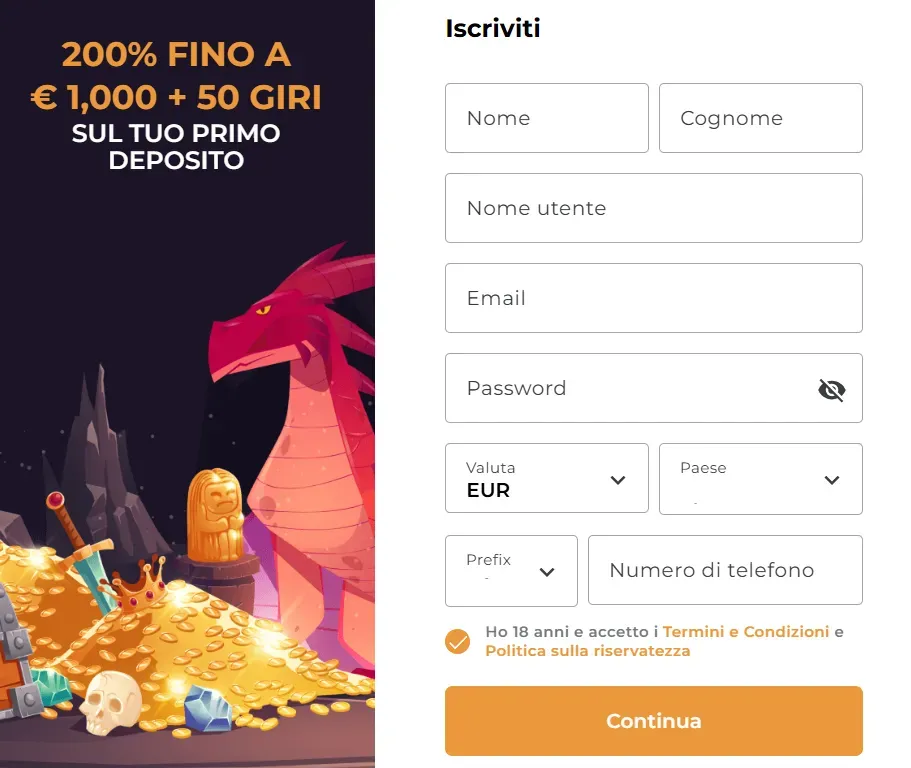 Lord of Spins Casino registrazione
